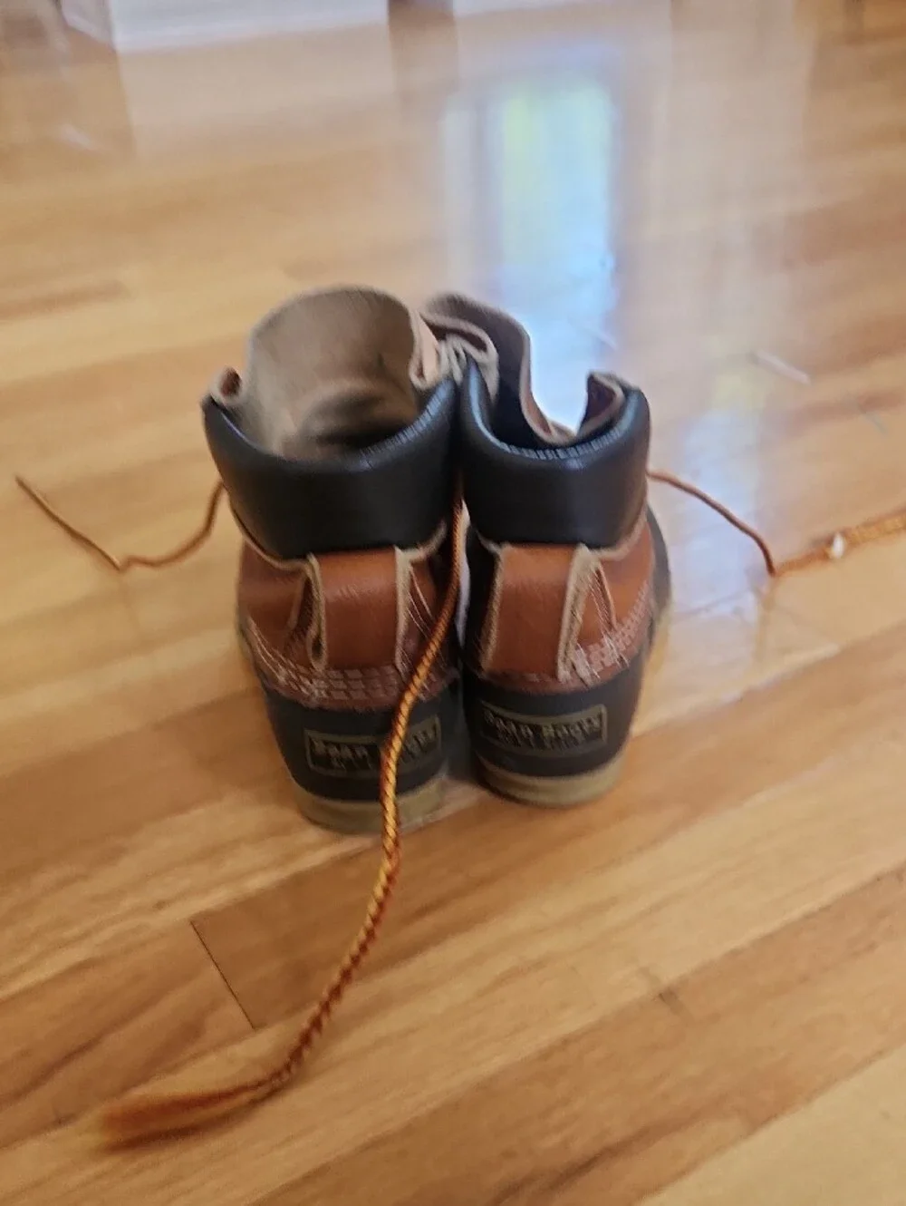 L.L. Bean Brown and Black Lace-Up Duck Boots
